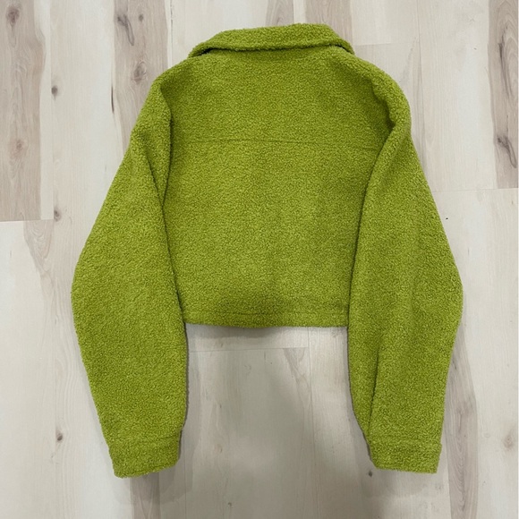 NWT Mimosa Women’s Large Textured Green Jacket Crop Boxy Fit Button-Up - Picture 11 of 11